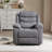 37" Wide Modern Polyester Blend Soft Backrest Manual Recliner with Massage & Heating Function Gray-1271586354