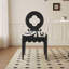 Chaise d'appoint noire à dossier solide (ensemble de 2)
