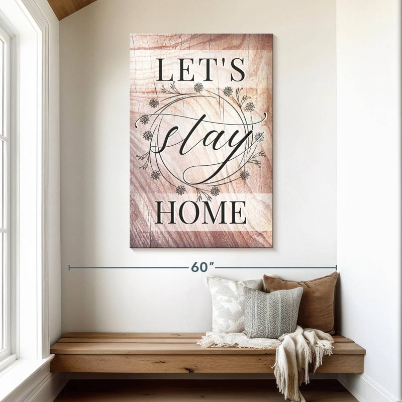 Plaque murale Kema Let's Stay Home Wreath, H 48 po x l 32 po