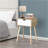 Mid-Century Modern 1-Drawer Nightstand with Rubber Wood Legs, White