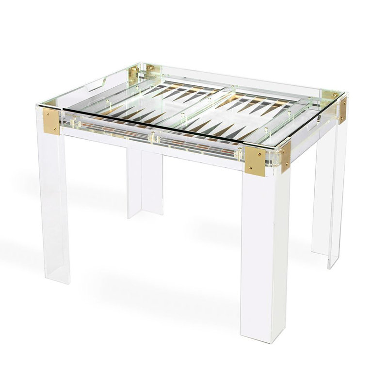Pierre Interlude 40'' L Glass Backgammon Game Set