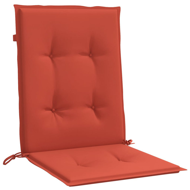 Coussins de chaise à dossier bas 2 pièces Ebern Designs 39,4 po x 19,7 po x 2,8 po, Rouge