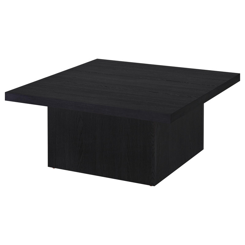 Ensemble de tables basses carrées 3 pièces Eccleshall, Noir, 3 pièces: 2 tables de bout, table basse