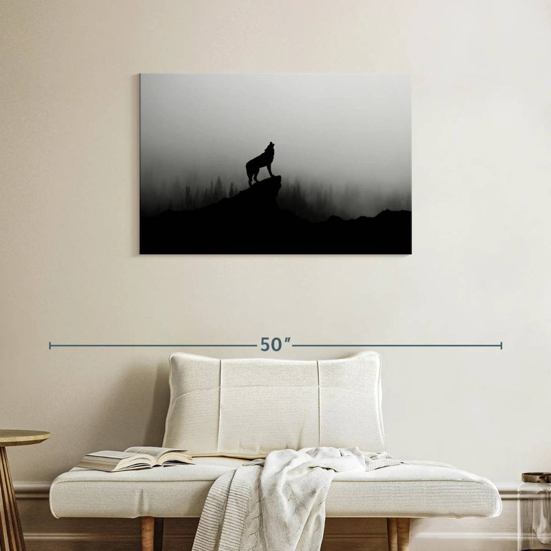 Brampt Wolf Silhouette, 24" H x 36" W