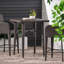  Table de bar carrée en osier au design durable, idéale pour les patios et les jardins, brun