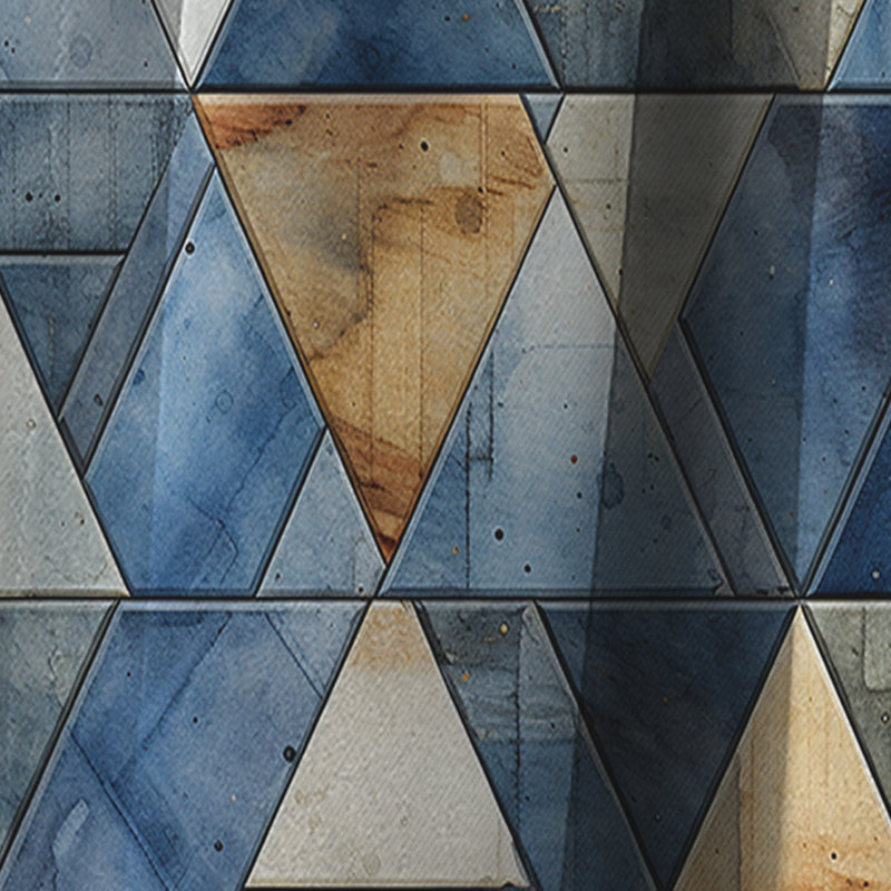 Rustic Cobalt Triangle Symphony IV - Rideau abstrait - Rideau géométrique occultant - 1 panneaux, L 52 po x L 95 po