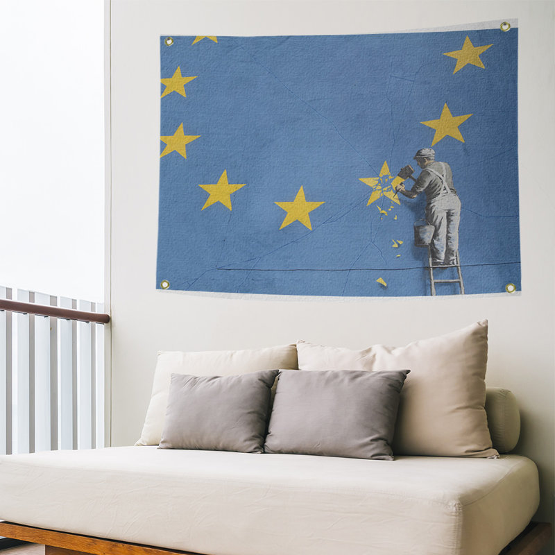 Tapisserie en polyester brexit chip, H 59 po x l 80 po x P 1 po