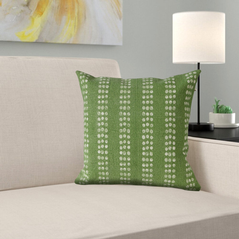 Reversible Pillow Insert, Green/White