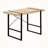 Fella Natural Finish Computer Desk with X-Support Black Metal Leg, 29.81" H X 48.74" W X 23.47" D