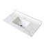 Dessus de meuble-lavabo blanc 43 po - Pierre frittée avec évier rectangulaire central et dosseret de 4 po avec trous pré-percés de 4 po et hauteur de robinet de 4 po-1836499361