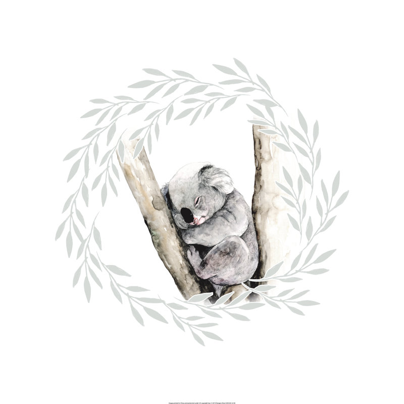 Sleeping Koala With Wreath - Wrapped Canvas Print, 51cm H x 51cm W x 3.8cm D