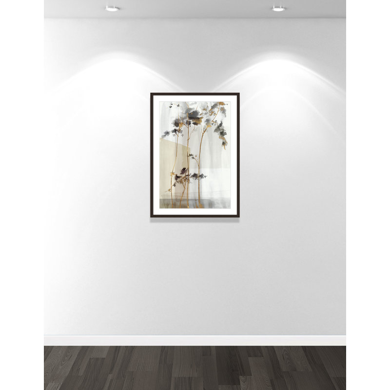 Golden Zen I Print par Eva Watts, L 25,5 po x H 35,5 po, Imprimé mat, Noyer à grain ouvert