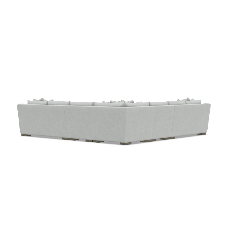 Sectional, 35" H x  140" W x 140" D, Symmetrical, Light Gray Polyester Blend