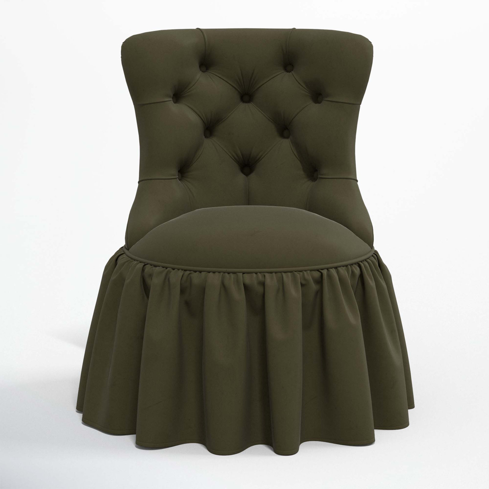 Minnie Upholstered Side Chair, Classic Loden Velvet