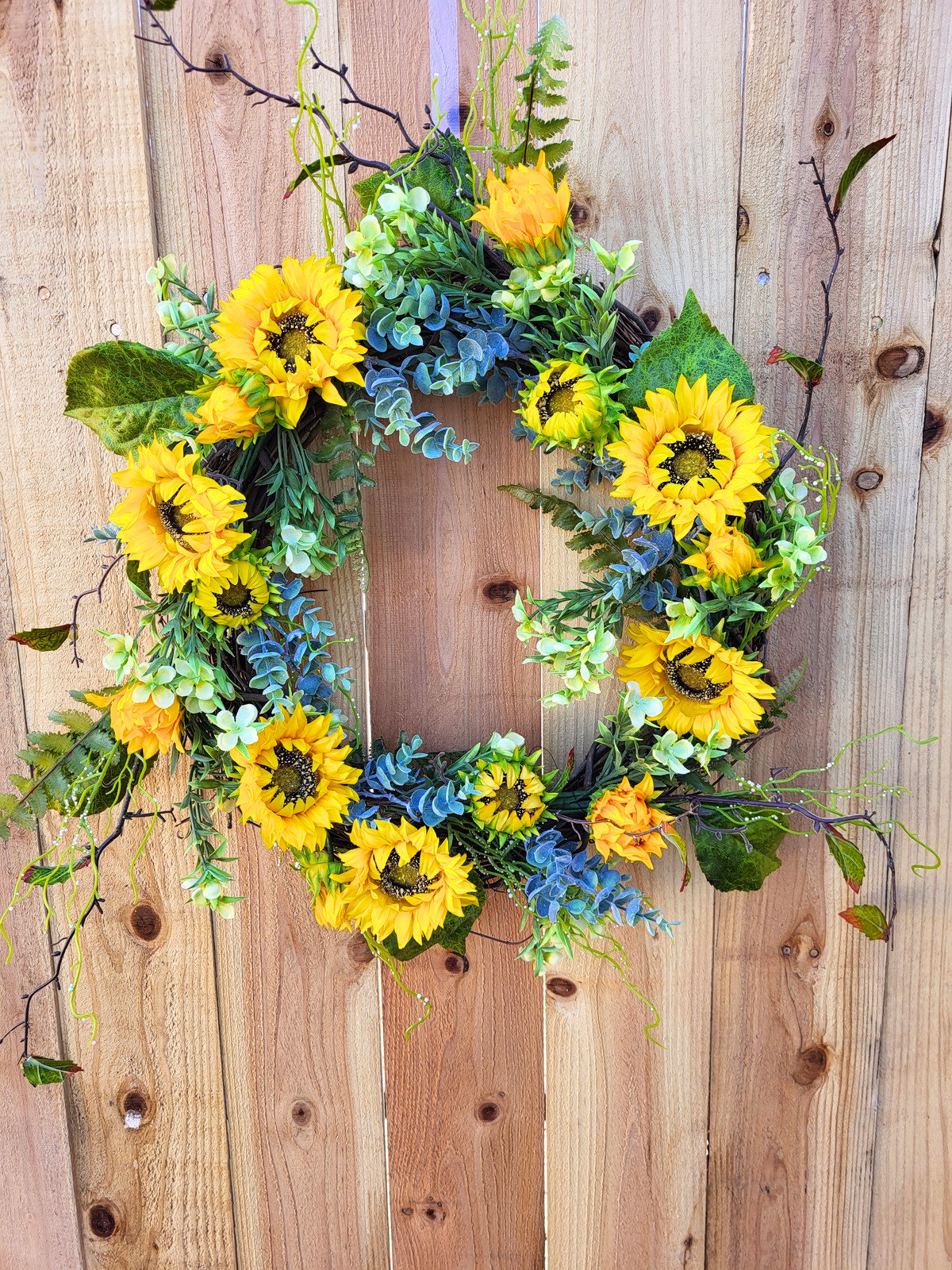 The Holiday Aisle® Handcrafted Faux Sunflower 27'' Wreath | Wayfair