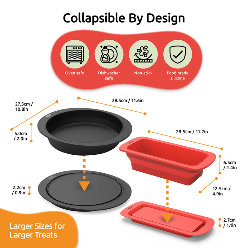 Collapsible Bakemate Round Cake & Loaf Tin