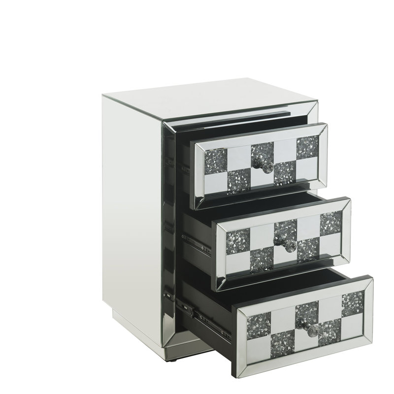 Lonara 3 - Drawer Mirrored End Table