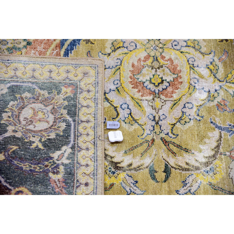 Oriental Area Rug in Camel And Green, Rectangle 8' x 10'