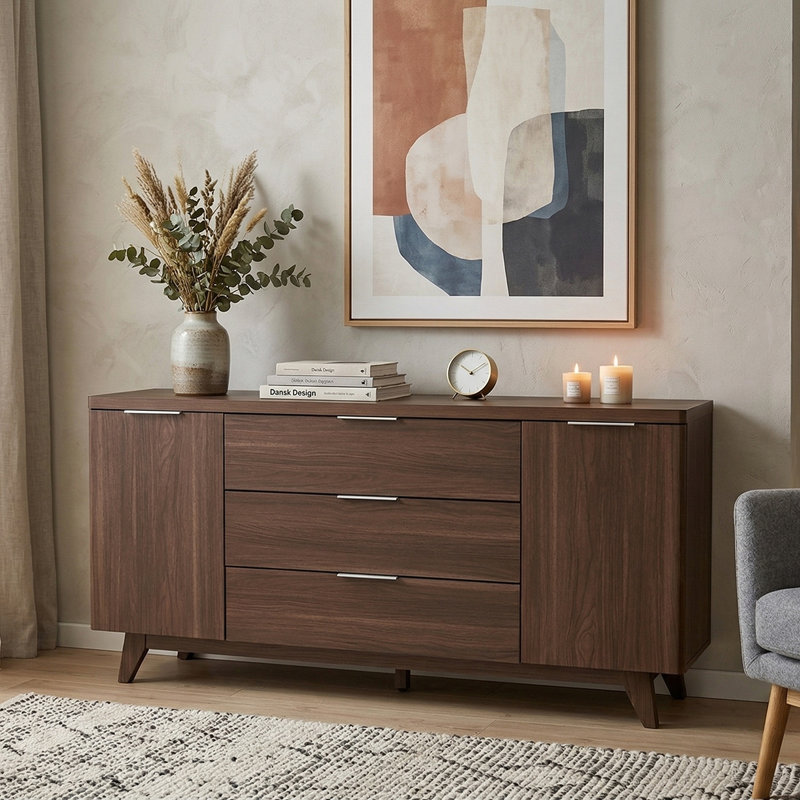 Arriaga 150cm 3 Drawer Sideboard, Walnut