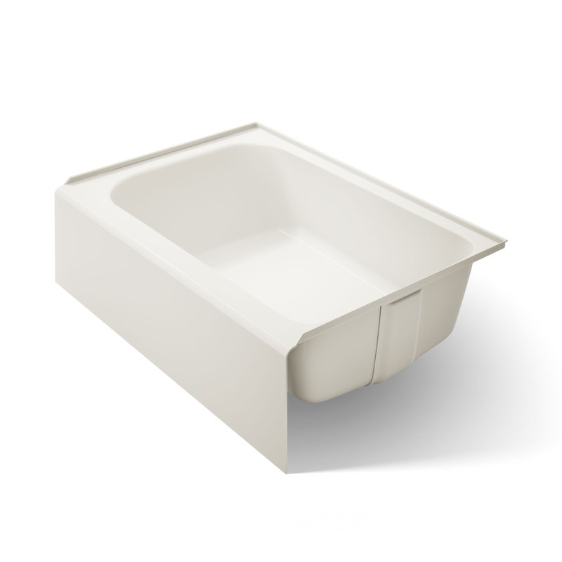 Avec 60 In. X 42 In. Alcove Bath, Off White, Right