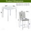 Ensemble de salle à manger 5 pièces à hauteur de comptoir avec table carrée et chaises rembourrées, décor en cristal pour une maison élégante-386255104-386255107