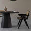 Tables de salle à manger rondes noires en bois massif-818649261