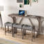 Ensemble de table de bar Power Outlet de style industriel en MDF pour la salle à manger, les jeux et le salon