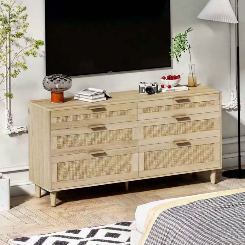 Commode 59 "en rotin avec tiroirs