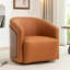 Fauteuil demi-tonneau pivotant en similicuir Delwood-1251969347