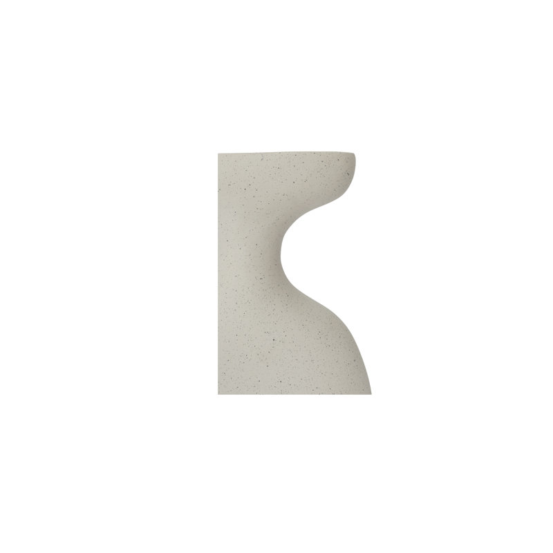 Vila 13In Sculptural Vessel Cream White, 13" H x 3.5" W x 11" D