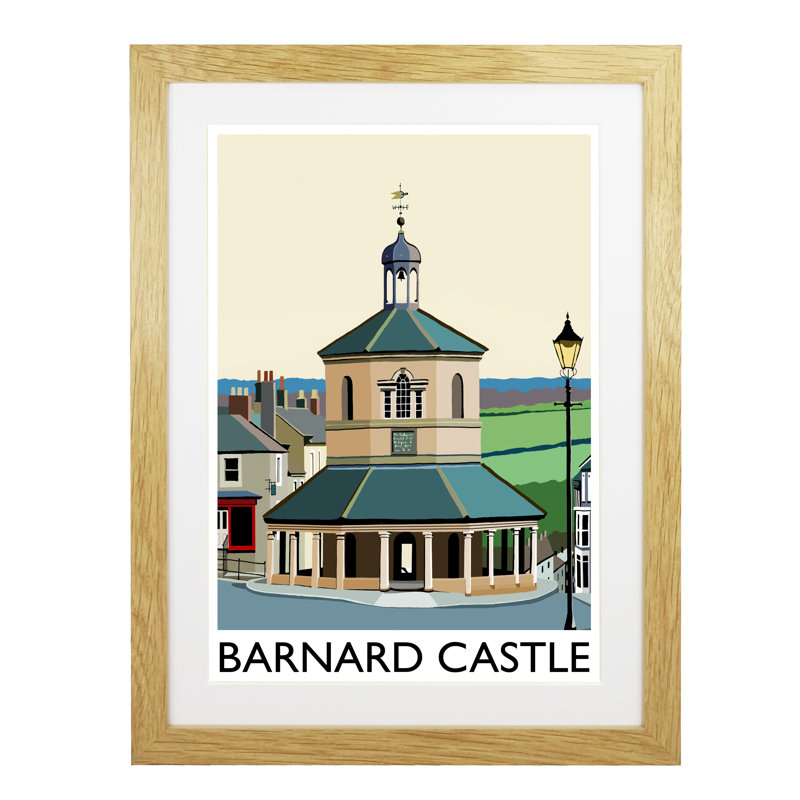 Barnard Castle by Richard O'Neil - Print, 43.5 cm H x 33.5 cm W x 2.2 cm D, Oak Wood Frame