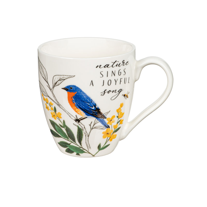 Bird Greenhouse Retreat Bluebird Ceramic Cup O' Java, 17oz, Gift Box
