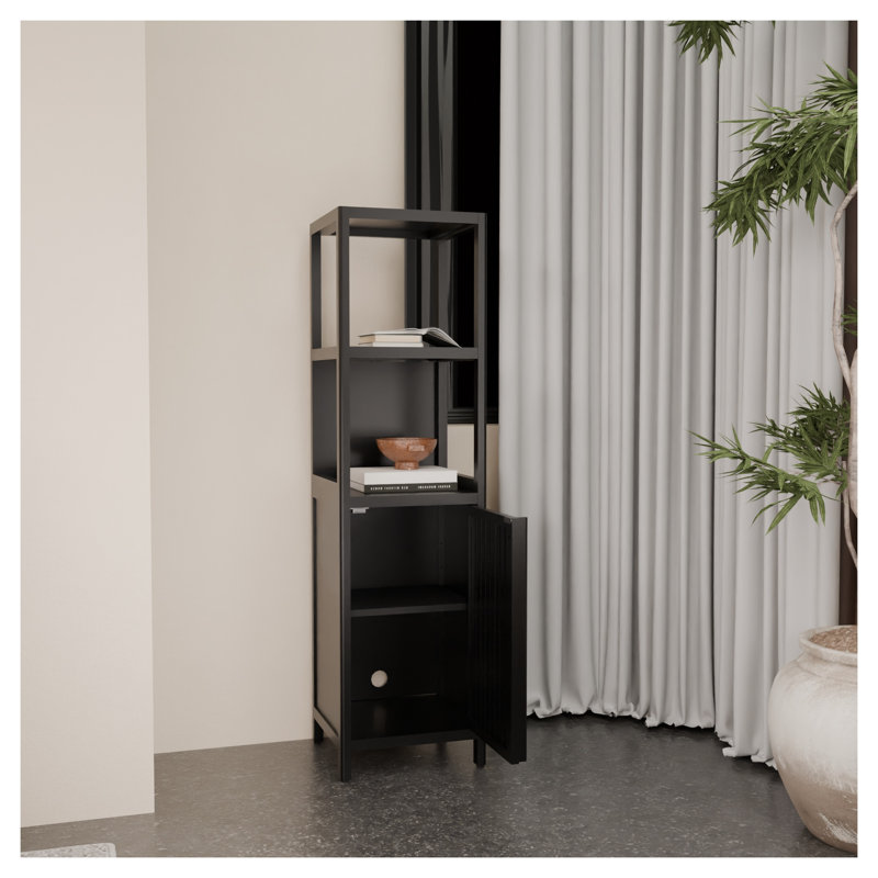Armoire de rangement 52 po avec tablettes ouvertes et porte 52 po