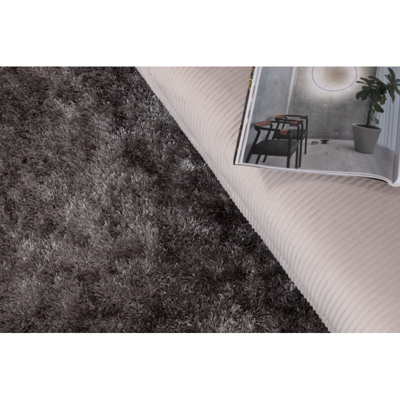 Round Dikomo Solid Colour Shag Area Rug, Rectangle 160 x 230cm