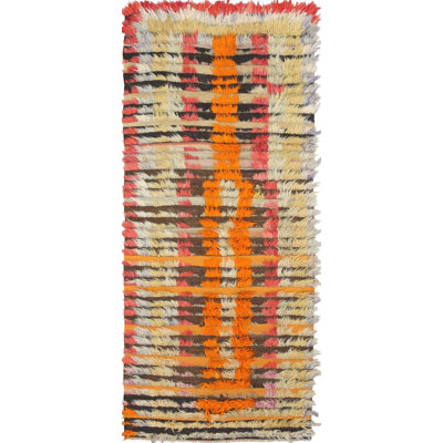 Gallery Size One-of-a-Kind 3'10" X 8'8" 1960s Runner Wool Area Rug in