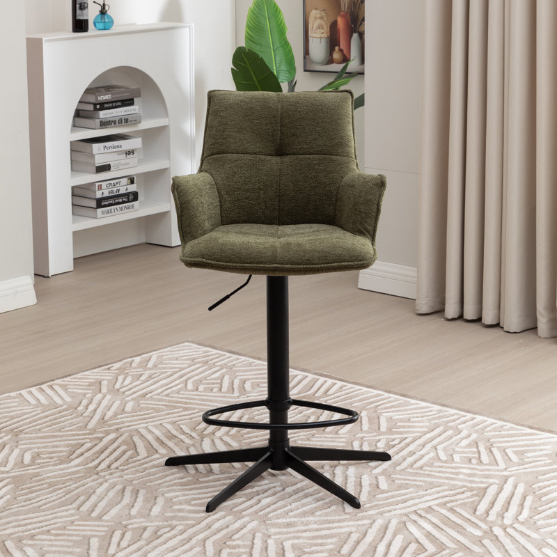 Fabric Bar Stool, Green