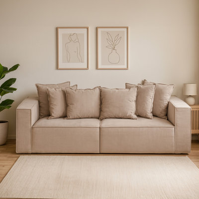 Gracean 3 Seater Linen Blend Sofa