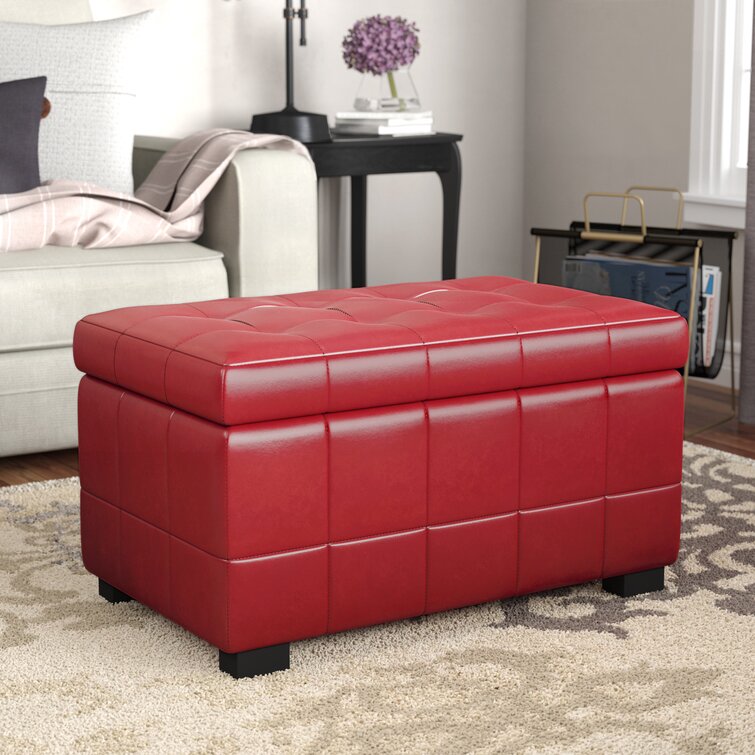 Winston Porter Maiden Faux Leather Ottoman & Reviews | Wayfair