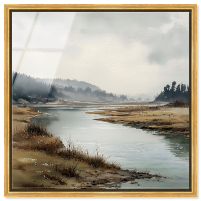«Hazy Highlands II», reproduction d'art encadrée sur toile par Art Remedy, cadre doré, 12 x 12