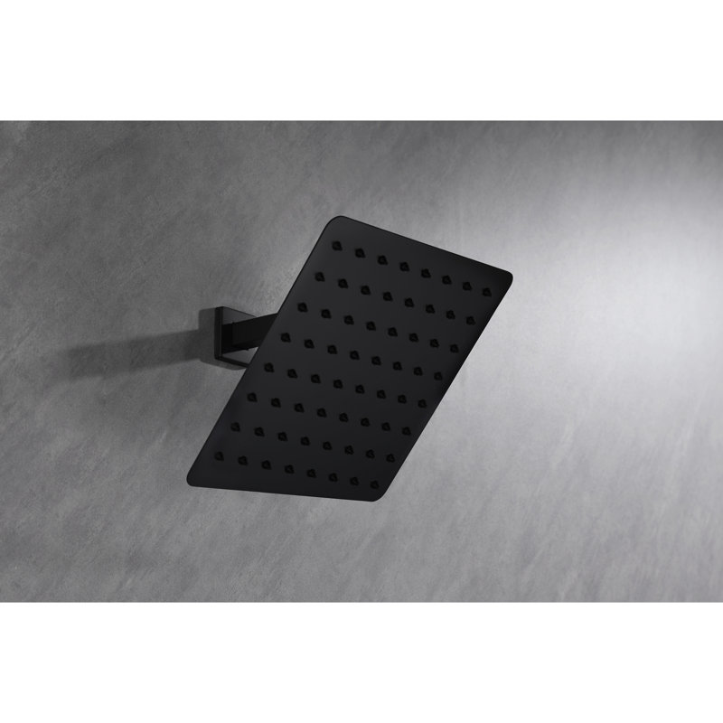 High Shower Head 304 Stainless Steel - Waterfall Rain With Self Nozzles, Ultra-thin & Full Body Cover, Matt Black Rich Matte Nozzles Cover