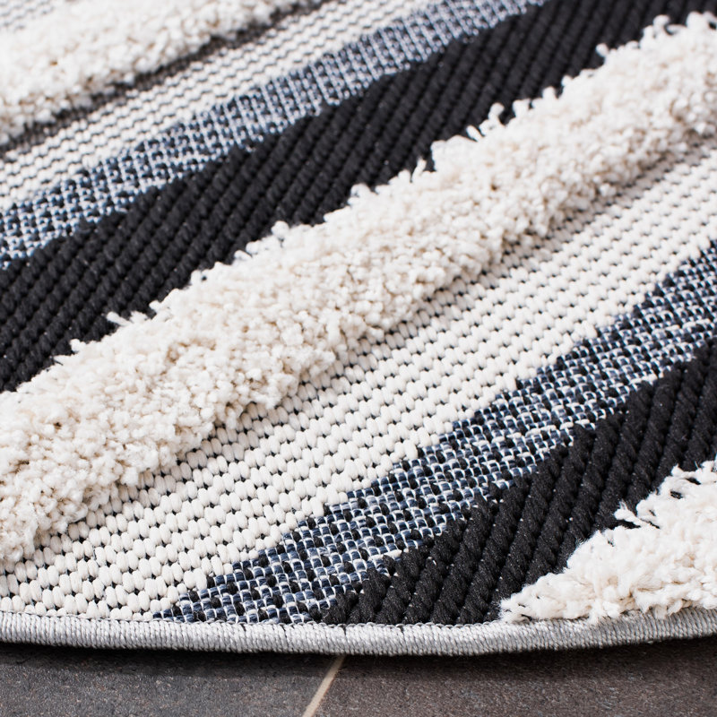 Dimon Performance Geometric Indoor/Outdoor Area Rug, Round 6'7"