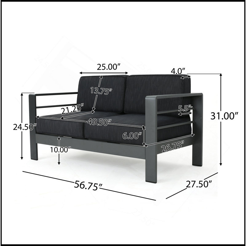 Causeuse Cape Coral Kd - gris, Gris, Gris foncé