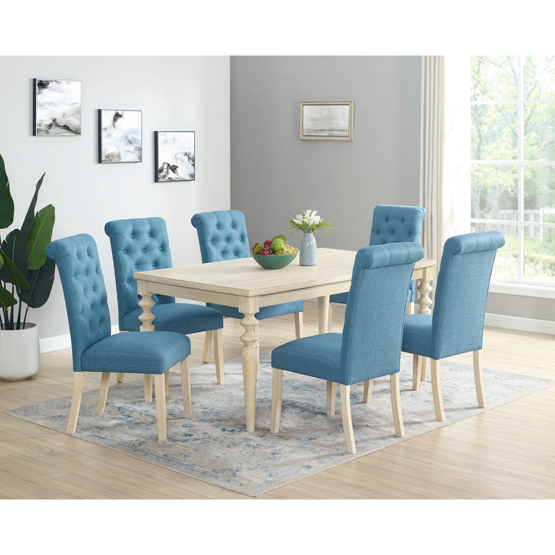 Ensemble de table de salle à manger, ensemble de table de salle à manger 5 pièces, table de salle à manger à pieds tournés avec 4 chaises capitonnées