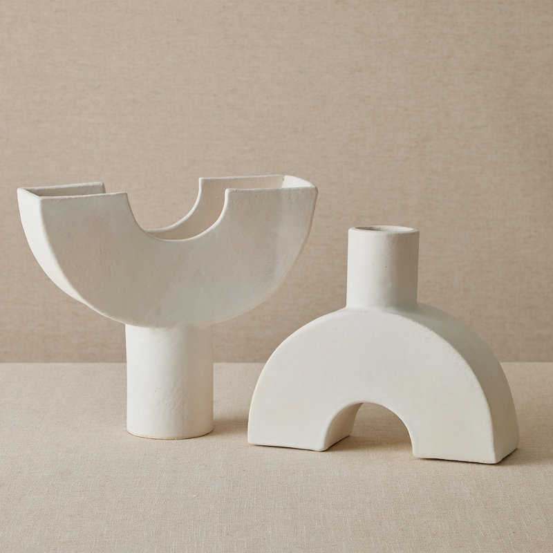 Stoneware Table Vase, White