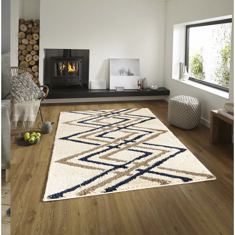 Tapis décoratif géométrique Ravenwood, Rectangle 6 pi 7 po x 9 pi