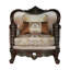 Fauteuil en velours beige / noyer Advaith