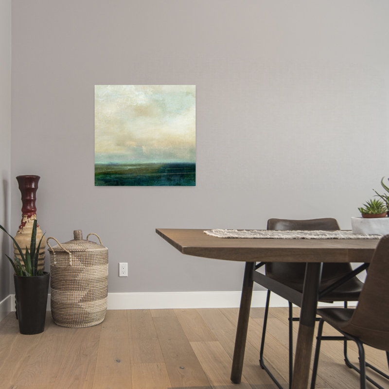 Art de paysage côtier abstrait mer d'émeraude, H 24 po x l 24 po
