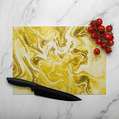 Swirled Marble Glass Chopping Board