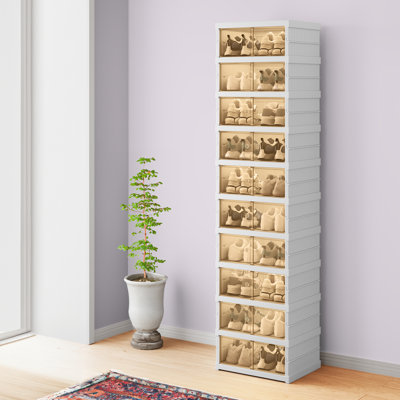 20 Pair Stackable Shoe Storage Cabinet