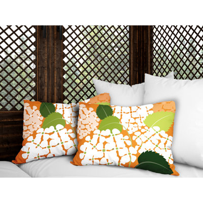 Floral Outdoor Reversible Throw Pillow